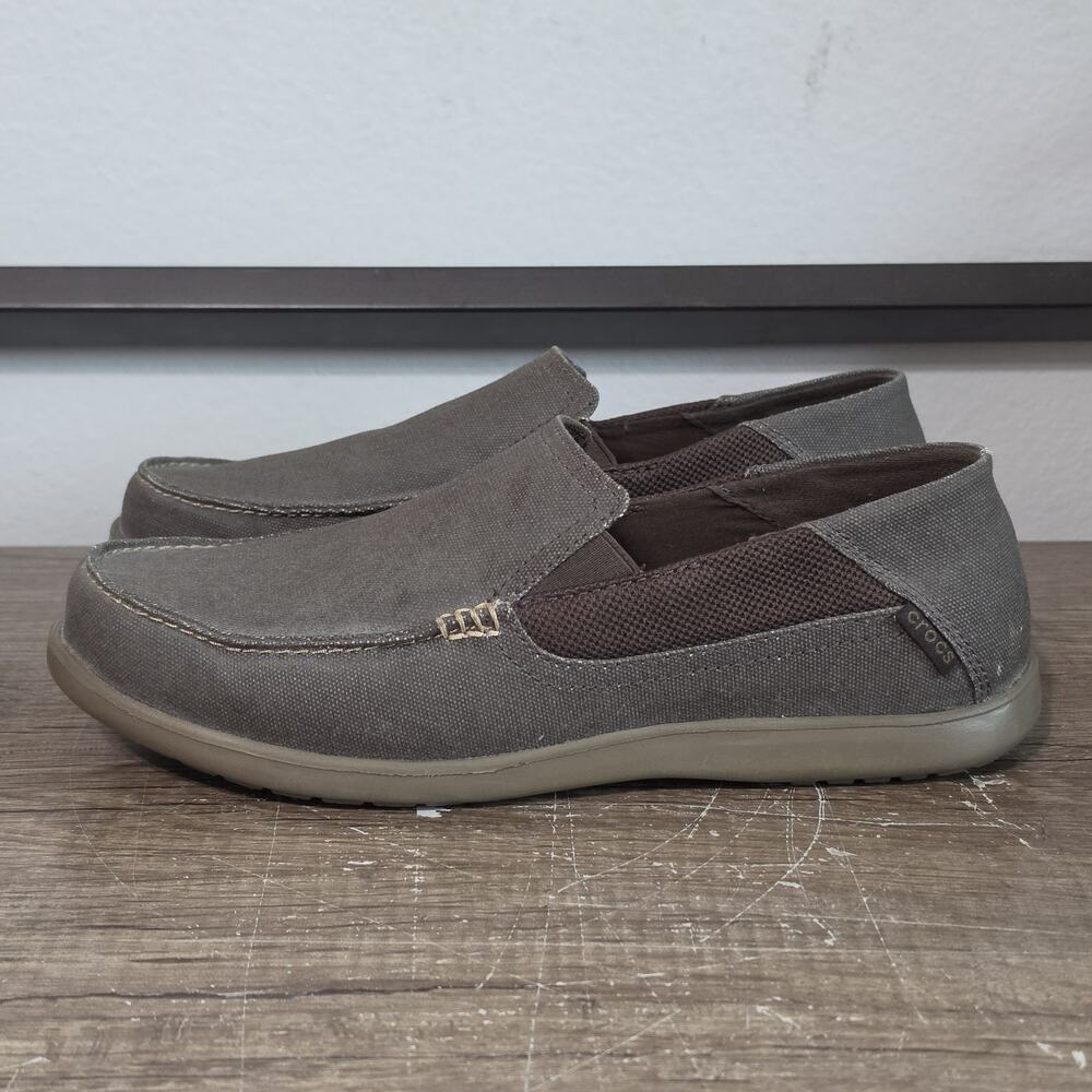Crocs Santa Cruz Men's Slip-On Casual Comfort Loafers Shoes Size 11 Brown